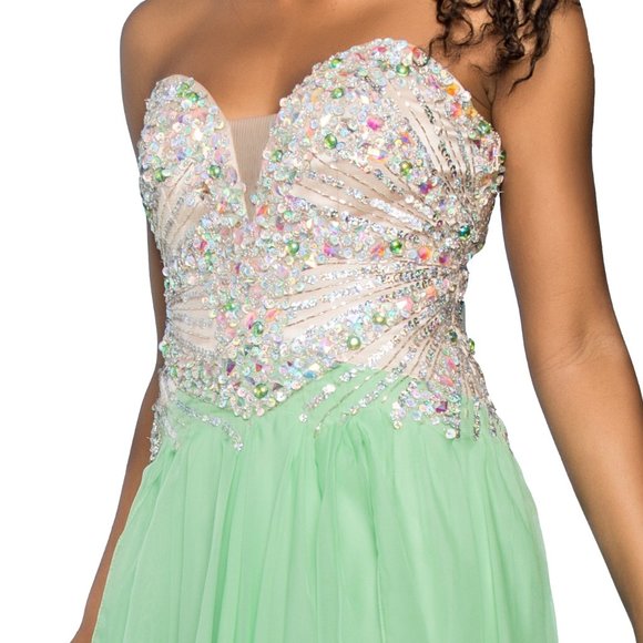 Sweetheart Neck Sequin Bodice Prom Dress GSGL2092 - Picture 6 of 9